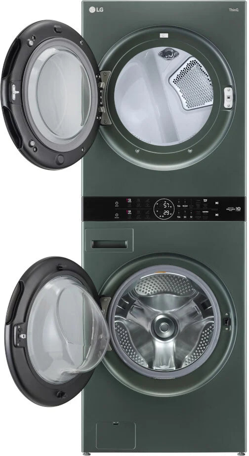 LG Single Unit Front Load LG WashTower with Center Control 4.5 cu. ft. Washer and 7.4 cu. ft. Electric Dryer - Nature Green-Washburn's Home Furnishings