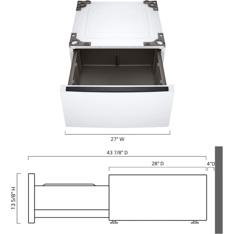 LG pedestal white-Washburn's Home Furnishings