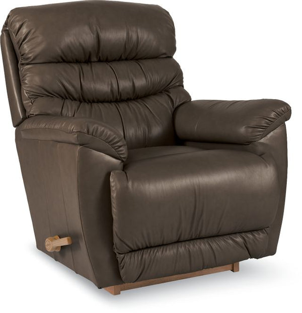 La-Z-Boy Joshua Rocking Recliner in Chestnut Leather-Washburn's Home Furnishings