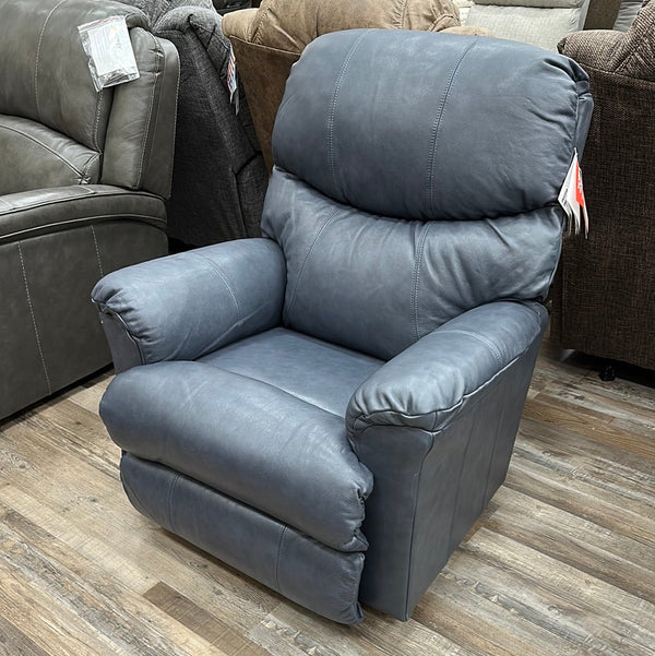 La-Z-Boy Larson Leather Rocking Recliner in Arpeggio Denim-Washburn's Home Furnishings