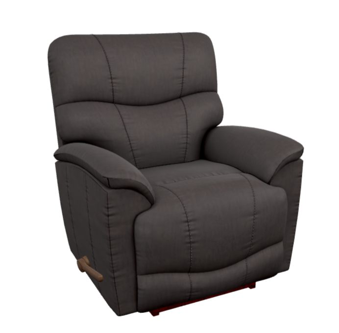 La-Z-Boy Trouper Rocking Recliner in Walnut Leather-Washburn's Home Furnishings