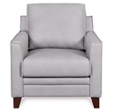 Leather Italia Cambria Stanton Chair & Ottoman in Grey Leather Bundle-Washburn's Home Furnishings