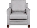 Leather Italia Cambria Stanton Chair in Grey Leather.-Washburn's Home Furnishings