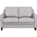 Leather Italia Cambria Stanton Loveseat in Grey Leather.-Washburn's Home Furnishings