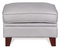 Leather Italia Cambria Stanton Ottoman in Grey Leather-Washburn's Home Furnishings