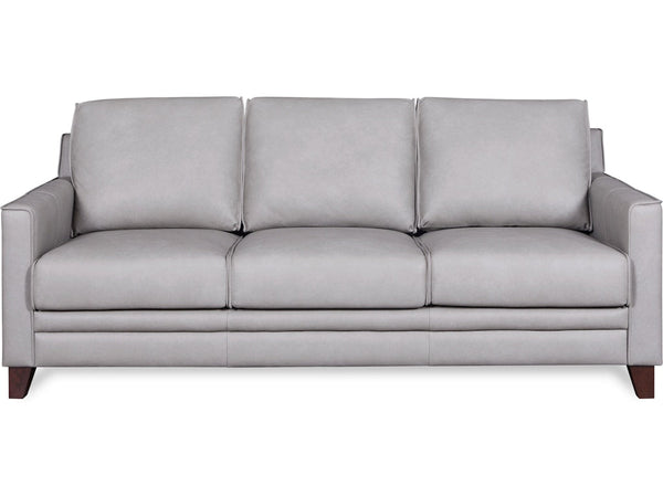 Leather Italia Cambria Stanton Sofa in Grey Leather.-Washburn's Home Furnishings