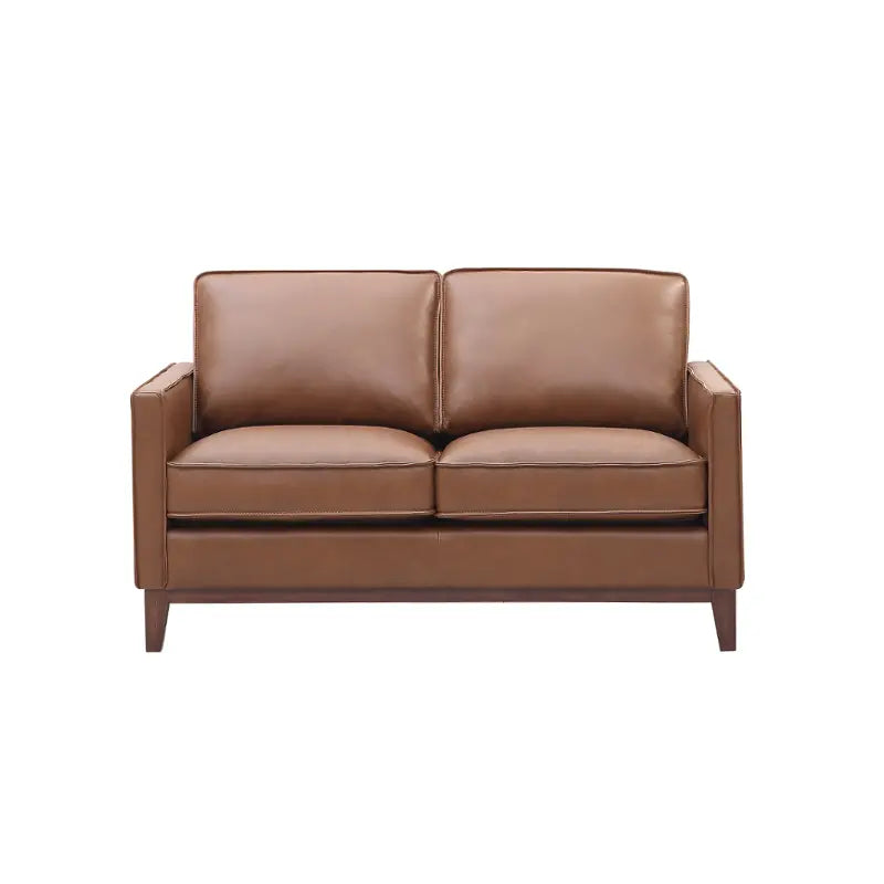 Leather Italia Weston Loveseat in Highland Saddle Leather.-Washburn's Home Furnishings