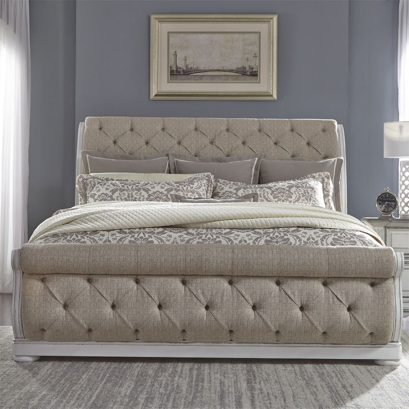 Liberty Abbey Park Queen Upholstered Sleigh Bedframe-Washburn's Home Furnishings