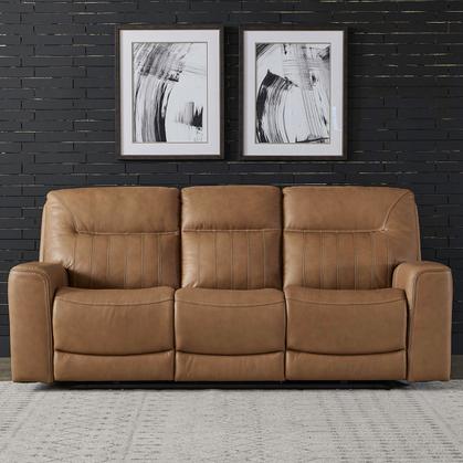 Liberty Furniture Bennett Power Reclining Sofa in Butternut Leather-Washburn's Home Furnishings