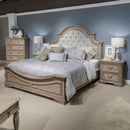 Liberty Magnolia Manor II Upholstered King Bed in Weatherd Bisque Bundle-Washburn's Home Furnishings