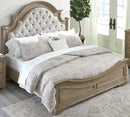 Liberty Magnolia Manor King Panel Bedframe in Weathered Bisque-Washburn's Home Furnishings