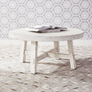 Liberty Modern Farmhouse Splay Leg Round Coctail Table in White-Washburn's Home Furnishings