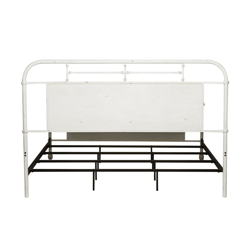 Vintage Series - King Metal Bed - Antique White-Washburn's Home Furnishings