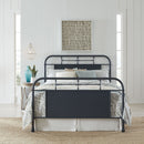 Liberty Vintage Series Queen Metal Bedframe in Navy-Washburn's Home Furnishings