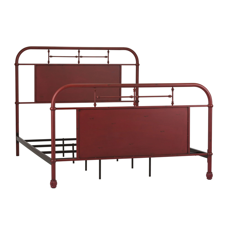 Liberty Vintage Series Queen Metal Bedframe in Red-Washburn's Home Furnishings