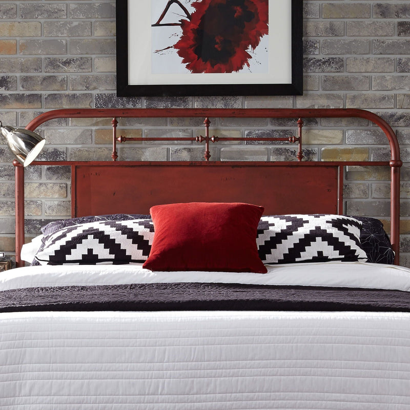 Liberty Vintage Series Queen Metal Bedframe in Red-Washburn's Home Furnishings