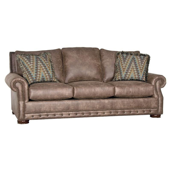 Mayo 2900F Series Sofa in Palance Silt w/ Nickel Nail Heads and Walnut Legs-Washburn's Home Furnishings