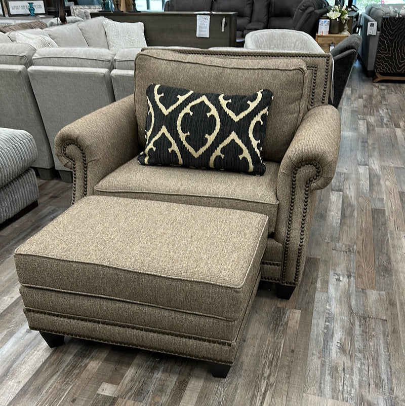 Mayo Chair & Ottoman in Tobacco-Washburn's Home Furnishings