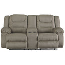 Mccade - Cobblestone - Dbl Rec Loveseat W/console-Washburn's Home Furnishings