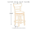 Pinnadel - Light Brown - Uph Swivel Barstool (1/cn)-Washburn's Home Furnishings