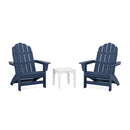 Polywood 3-Piece Vineyard Grand Adirondack Set in Navy/White Bundle-Washburn's Home Furnishings