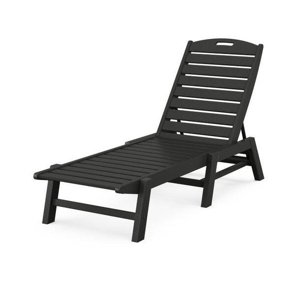 Polywood Nautical Chaise Armless in Black-Washburn's Home Furnishings