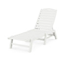 Polywood Nautical Chaise Lounge Chair in Vintage White-Washburn's Home Furnishings