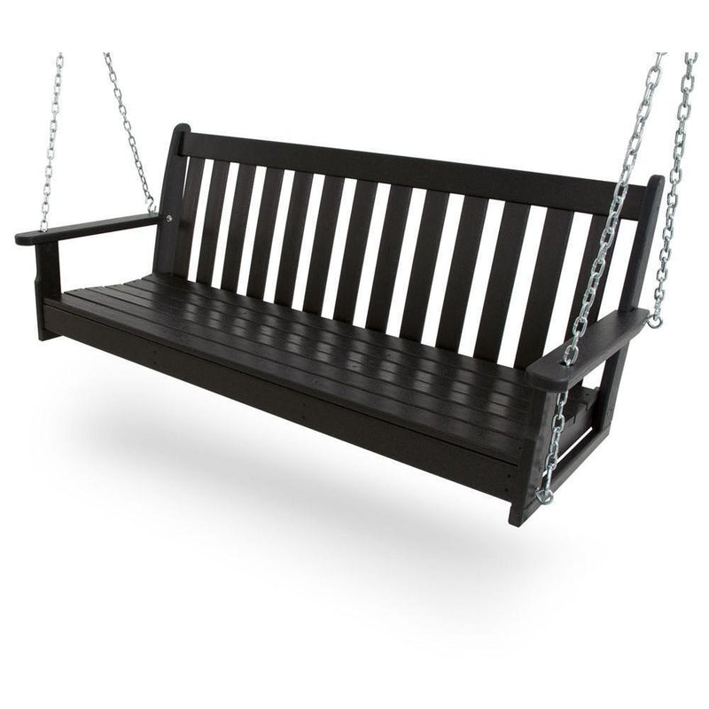 Polywood 60" Black Swing with Chain Kit-Washburn's Home Furnishings