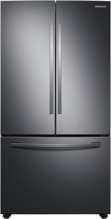 Samsung 28 cu. ft. Large Capacity 3-Door French Door Refrigerator with AutoFill Water Pitcher in Black Stainless Steel-Washburn's Home Furnishings