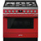 Smeg Porofino Pro Style Gas Range 36"X25"-Washburn's Home Furnishings