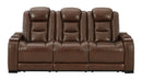 The Man-den - Mahogany - Pwr Rec Sofa With Adj Headrest-Washburn's Home Furnishings