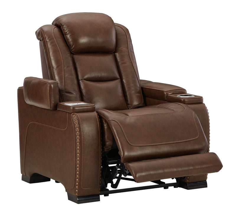 The Man-den - Mahogany - Pwr Recliner/adj Headrest-Washburn's Home Furnishings