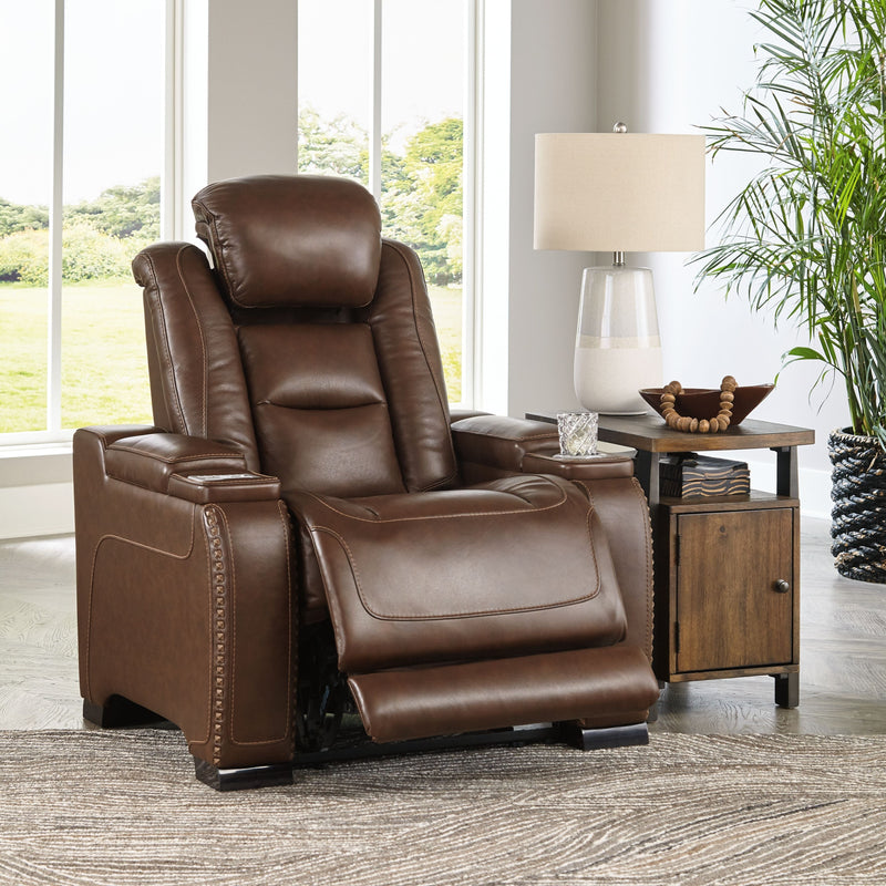 The Man-den - Mahogany - Pwr Recliner/adj Headrest-Washburn's Home Furnishings