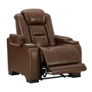 The Man-den - Mahogany - Pwr Recliner/adj Headrest-Washburn's Home Furnishings