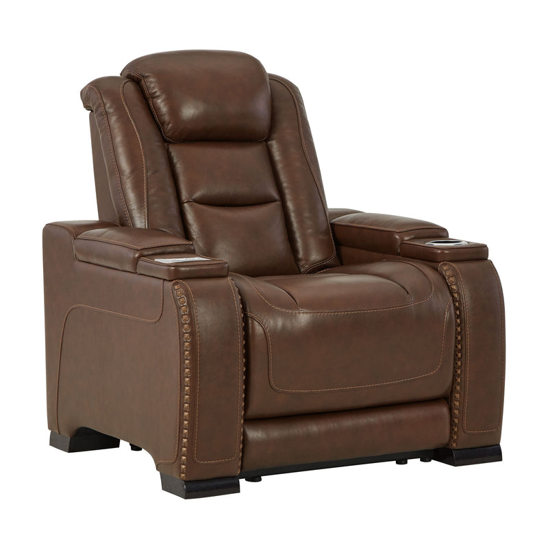 The Man-den - Mahogany - Pwr Recliner/adj Headrest-Washburn's Home Furnishings