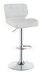 Upholstered Adjustable Bar Stools Chrome And White (set Of 2)-Washburn's Home Furnishings