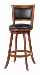 Upholstered Swivel Bar Stools - Black (set Of 2)-Washburn's Home Furnishings