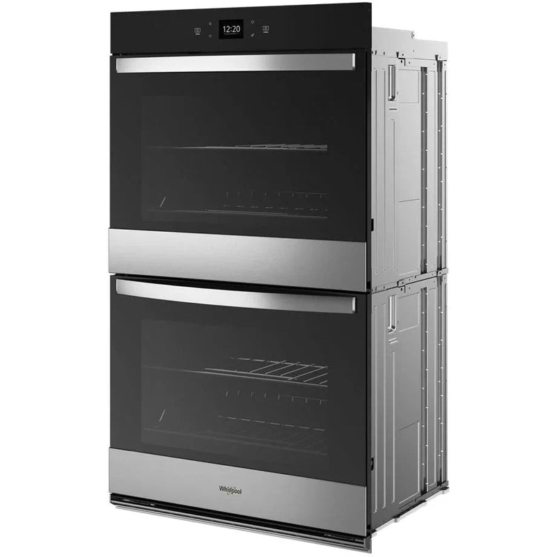 Whirlpool 30 Inch Double Electric Smart Wall Oven with 10.0 cu. ft. Fan Convection Ovens, Steam Clean, Air Fry, Frozen Bake™, Rapid Preheat, WiFi, and Star K: Fingerprint Resistant Stainless Steel-Washburn's Home Furnishings