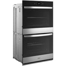 Whirlpool 30 Inch Double Electric Smart Wall Oven with 10.0 cu. ft. Fan Convection Ovens, Steam Clean, Air Fry, Frozen Bake™, Rapid Preheat, WiFi, and Star K: Fingerprint Resistant Stainless Steel-Washburn's Home Furnishings