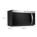 Whirlpool 30' W 1.7 cu. ft Over the range Microwave with 1000-Watts Cooking Power - Fingerprint Resistant Stainless Steel-Washburn's Home Furnishings