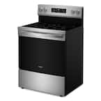 Whirlpool 30-in Glass Top 5 Burners 5.3 CuFt Self-Cleaning Air Fry Convection Oven Freestanding Electric Range (Stainless Steel)-Washburn's Home Furnishings