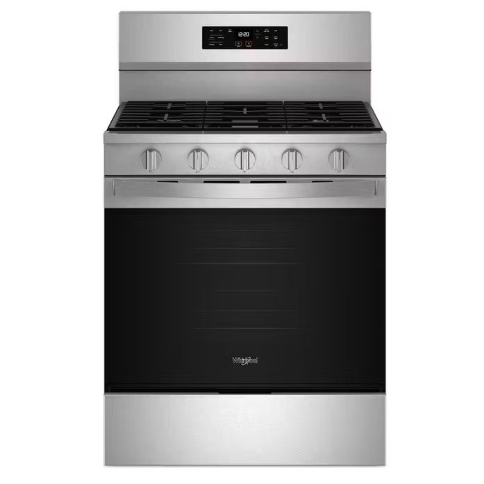 Whirlpool 30 in. 5 Burners Freestanding Gas Range in Fingerprint Resistant Stainless Steel w/Air Cooking Technology-Washburn's Home Furnishings