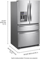 Whirlpool 36 in. 24.5 cu. ft. Standard Depth French Door Refrigerator in Fingerprint Resistant Stainless Steel-Washburn's Home Furnishings