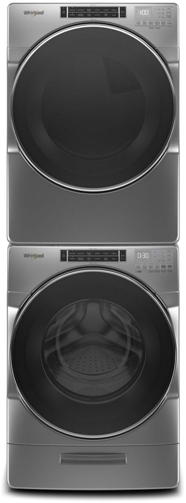 Whirlpool 5.0 cu. ft. Front Load Washer with Load & Go XL Dispenser - Chrome Shadow-Washburn's Home Furnishings