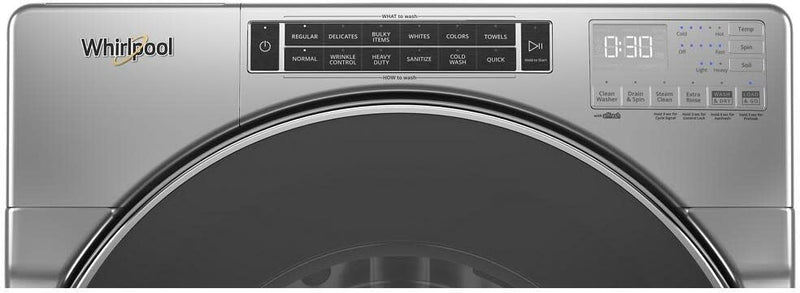 Whirlpool 5.0 cu. ft. Front Load Washer with Load & Go XL Dispenser - Chrome Shadow-Washburn's Home Furnishings