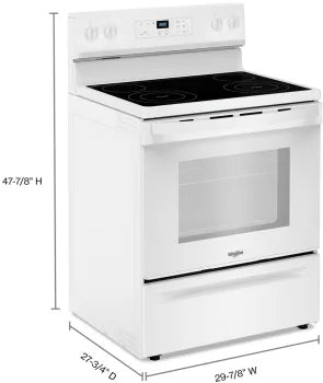 Whirlpool Flexible Cooktop 30-in Glass Top 4 Burners 5.3-cu ft Freestanding Electric Range (White)-Washburn's Home Furnishings