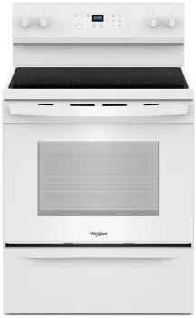 Whirlpool Flexible Cooktop 30-in Glass Top 4 Burners 5.3-cu ft Freestanding Electric Range (White)-Washburn's Home Furnishings