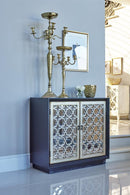 2-door Accent Cabinet With Lattice Pattern - Black-Washburn's Home Furnishings