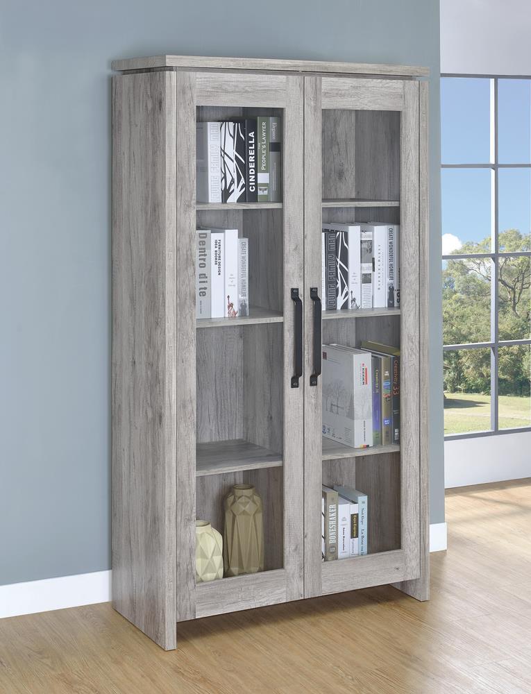 2-door Tall Cabinet - Pearl Silver-Washburn's Home Furnishings