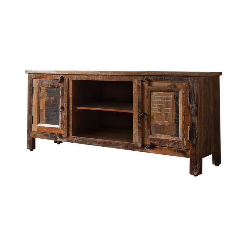 2-door Tv Console Reclaimed Wood - Brown-Washburn's Home Furnishings